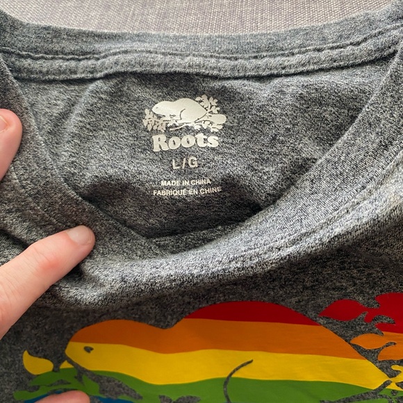 Roots T-Shirt - Rainbow Pride logo (Lrg) - Picture 2 of 2